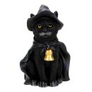 Dekofigur Katze für Halloween aus Polyresin, schwarz...