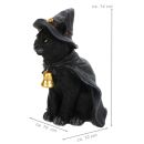 Dekofigur Katze für Halloween aus Polyresin, schwarz...