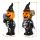 2-er Set kleines Kürbis-Skelett, handbemalt, für Halloween, Jack-O-Lantern Deko-Kürbis mit schwarz/weißem Skelett-Anzug, Hexenhut, Spinnweben-Lolli bzw. Hexen-Besen, Polyresin, Größe je (HxB) ca. 11,5 x 5,5 cm