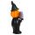 2-er Set kleines Kürbis-Skelett, handbemalt, für Halloween, Jack-O-Lantern Deko-Kürbis mit schwarz/weißem Skelett-Anzug, Hexenhut, Spinnweben-Lolli bzw. Hexen-Besen, Polyresin, Größe je (HxB) ca. 11,5 x 5,5 cm