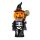 2-er Set kleines Kürbis-Skelett, handbemalt, für Halloween, Jack-O-Lantern Deko-Kürbis mit schwarz/weißem Skelett-Anzug, Hexenhut, Spinnweben-Lolli bzw. Hexen-Besen, Polyresin, Größe je (HxB) ca. 11,5 x 5,5 cm