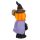 2-er Set kleines Kürbis-Skelett, handbemalt, für Halloween, Jack-O-Lantern Deko-Kürbis mit schwarz/weißem Skelett-Anzug, Hexenhut, Spinnweben-Lolli bzw. Hexen-Besen, Polyresin, Größe je (HxB) ca. 11,5 x 5,5 cm