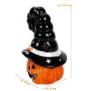 Halloween Windlicht-Kürbis mit Hexenhut,...