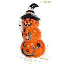 Halloween Windlicht, 3 Kürbis-Gesichter aufeinander...