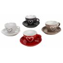 4-er Set Espresso-Tasse mit Untertasse, Keramiktasse 50...