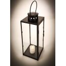 Metalllaterne mit Glasscheiben, Windlicht zum Stellen oder Hängen, Indoor und Outdoor, schwarz, (H) ca. 35 cm