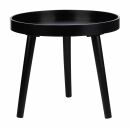 Beistelltisch rund Ø 40 cm Höhe 36 cm, Tisch mit 3 Beinen aus Holz, schwarz