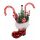 Beleuchteter Nikolausstiefel, Weihnachtsdeko mit 20 LEDs, 5 Weihnachtsbäumen, roten Beeren & 2 Plüsch-Lutschstangen