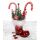Beleuchteter Nikolausstiefel, Weihnachtsdeko mit 20 LEDs, 5 Weihnachtsbäumen, roten Beeren & 2 Plüsch-Lutschstangen