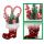 Beleuchteter Nikolausstiefel, Weihnachtsdeko mit 20 LEDs, 5 Weihnachtsbäumen, roten Beeren & 2 Plüsch-Lutschstangen
