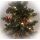 Künstlicher Weihnachtsbaum, beleuchtet von 15 LEDs warmweiß, mit 5 Tannenzapfen, 5 Dolden mit je 5 künstlichen roten Beeren, verschneite Optik, Fuß im Sisalsack, Batteriebetrieb, IP 44