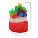 Acryl Geschenkesack mit bunten Päckchen, beleuchtet mit 20 LEDs kaltweiß, 6 Std.-Timer, für Indoor & Outdoor, Batteriebetrieb