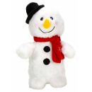 Lustiger Plüsch-Schneemann, Weihnachtsfigur die tanzt und dabei "Jingle Bells" auf Sensor-Knopfdruck singt, Batteriebetrieb mit An-/Aus-Kippschalter