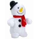Lustiger Plüsch-Schneemann, Weihnachtsfigur die tanzt und dabei "Jingle Bells" auf Sensor-Knopfdruck singt, Batteriebetrieb mit An-/Aus-Kippschalter