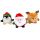 Weihnachtsmann, Elch oder Pinguin mit Weihnachtsmütze, lustige Plüschfigur, tanzt und ruft Weihnachtswünsche auf Sensor-Knopfdruck, Batteriebetrieb mit An-/Aus-Schalter